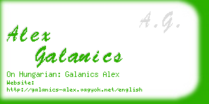 alex galanics business card